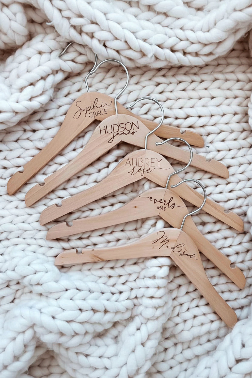 Personalized Baby Name Wood Hanger | Script