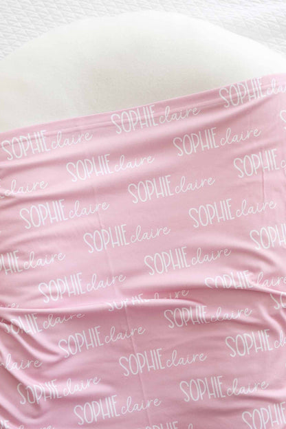 Personalized Baby Name Swaddle Blanket Font Duo | Best Selling Pinks