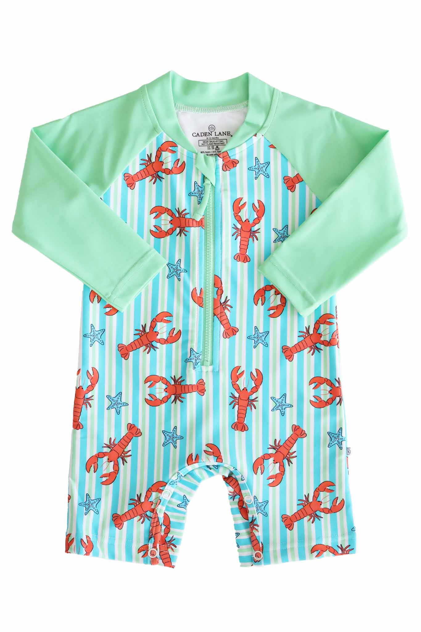 Long Sleeve Rash Guard Swim Romper Shortie | Pinch Me Blue