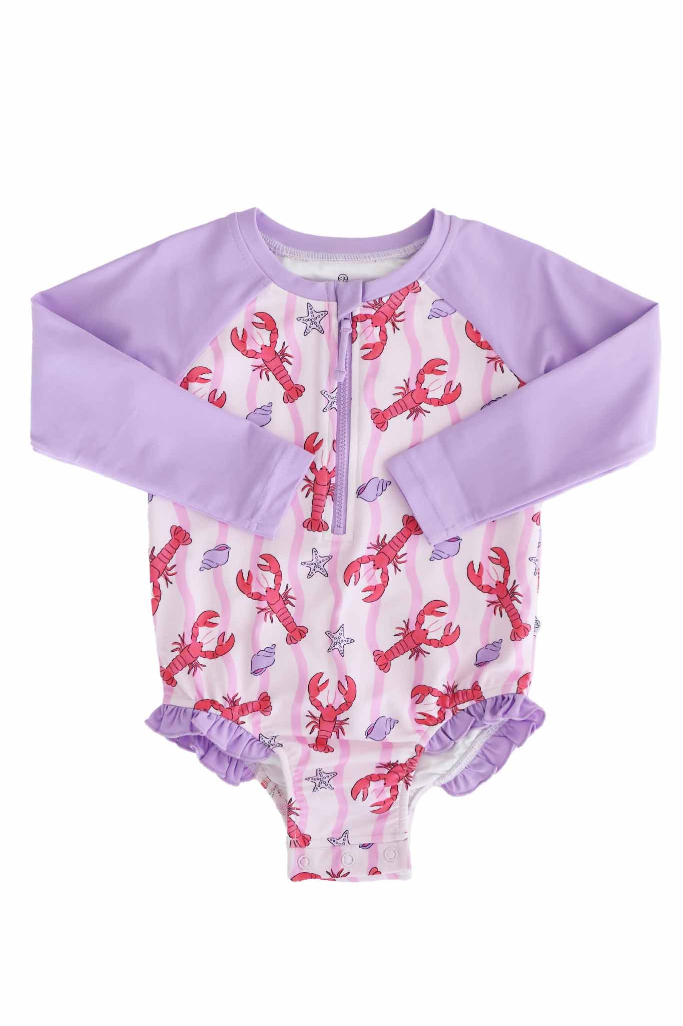 Long Sleeve Rash Guard with Front Zipper | Pinch Me Pink