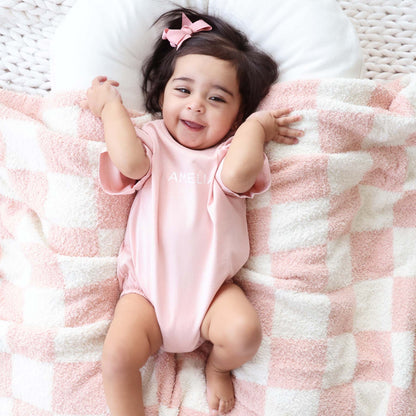 CuddleLane™ Luxe Blankets | Rose Check