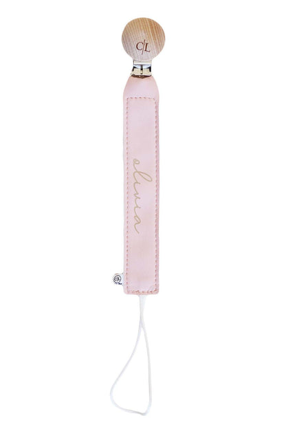 Personalized Leather Pacifier Clip | All Colors