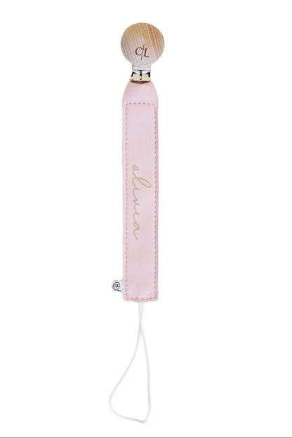 Personalized Leather Pacifier Clip | All Colors