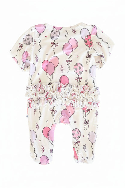 Party Time Ruffle Zipper Footie | Pink