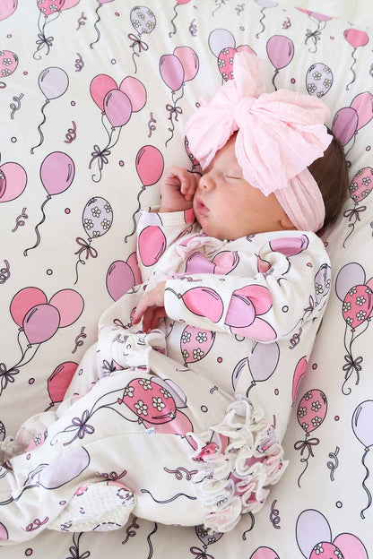 Party Time Ruffle Zipper Footie | Pink
