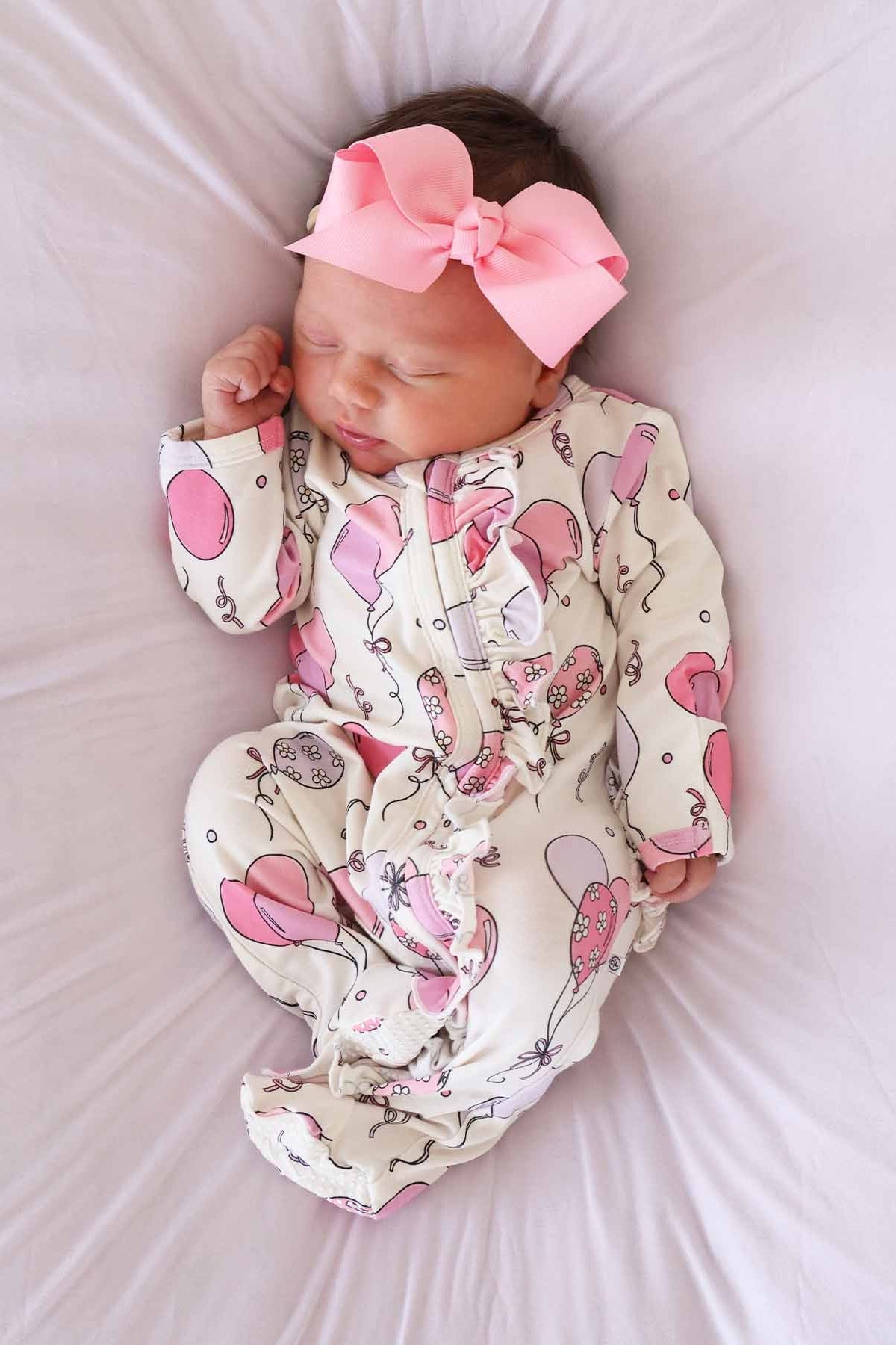 Party Time Ruffle Zipper Footie | Pink