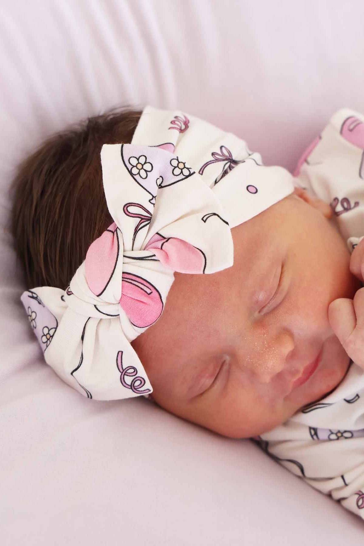 Party Time Knit Large Bow Headwrap | Pink