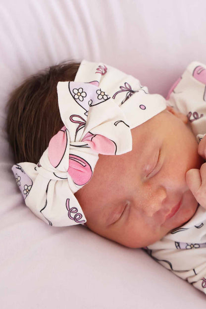 Party Time Knit Large Bow Headwrap | Pink