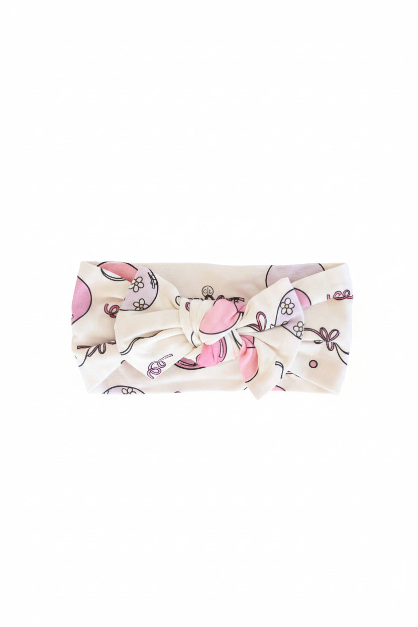 Party Time Knit Large Bow Headwrap | Pink