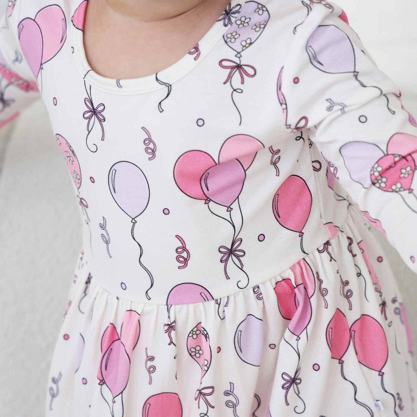 Long Sleeve Twirl Bodysuit | Party Time Pink