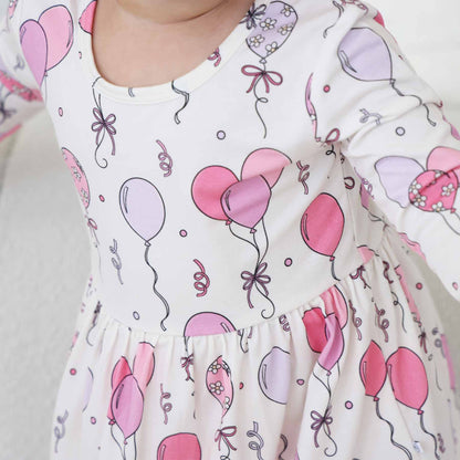 Long Sleeve Twirl Bodysuit | Party Time Pink