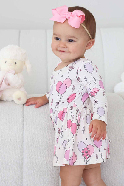 Long Sleeve Twirl Bodysuit | Party Time Pink