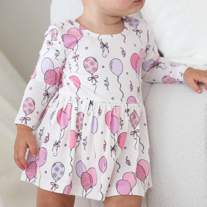 Long Sleeve Twirl Bodysuit | Party Time Pink