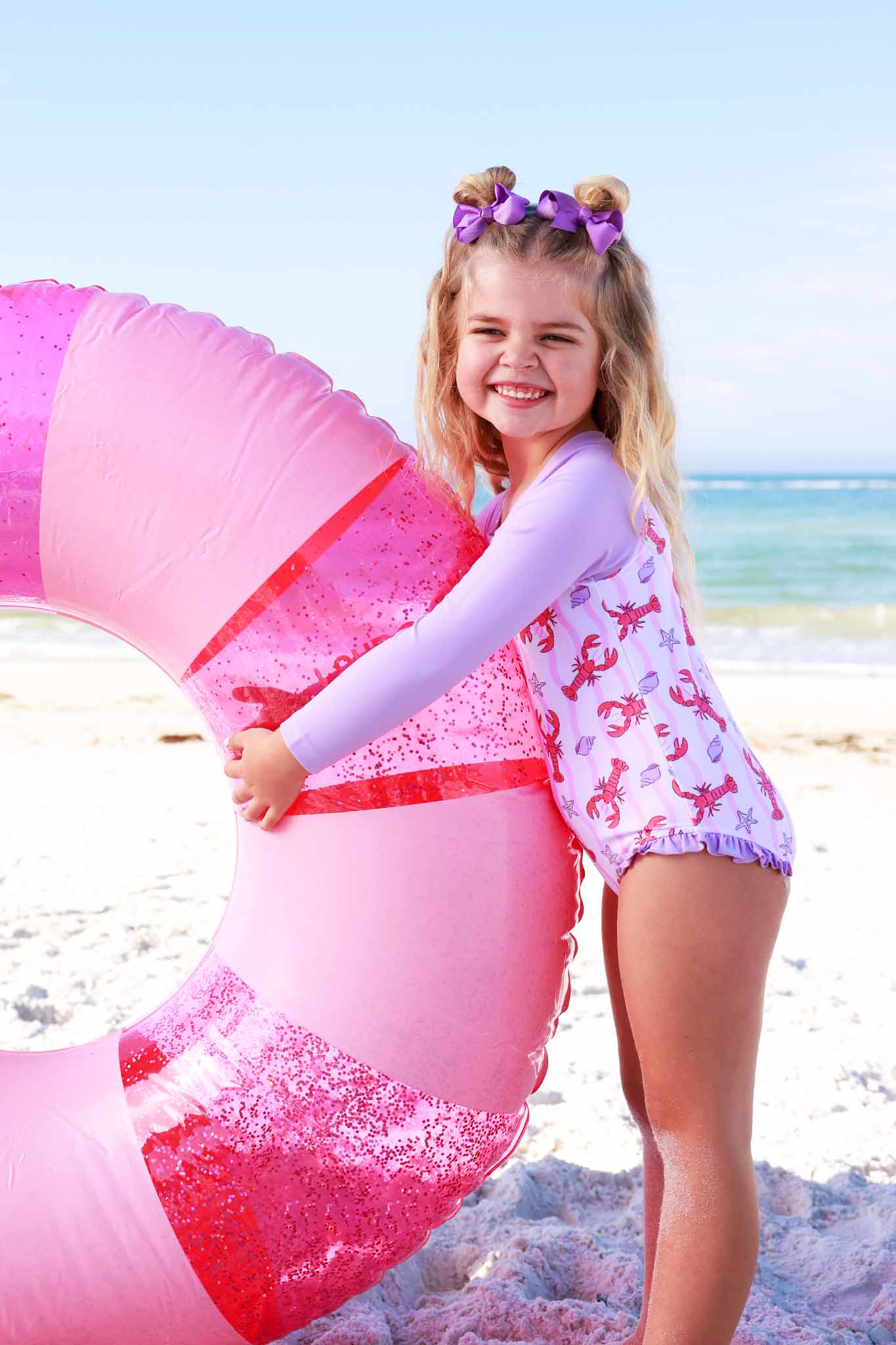 Long Sleeve Rash Guard with Front Zipper | Pinch Me Pink