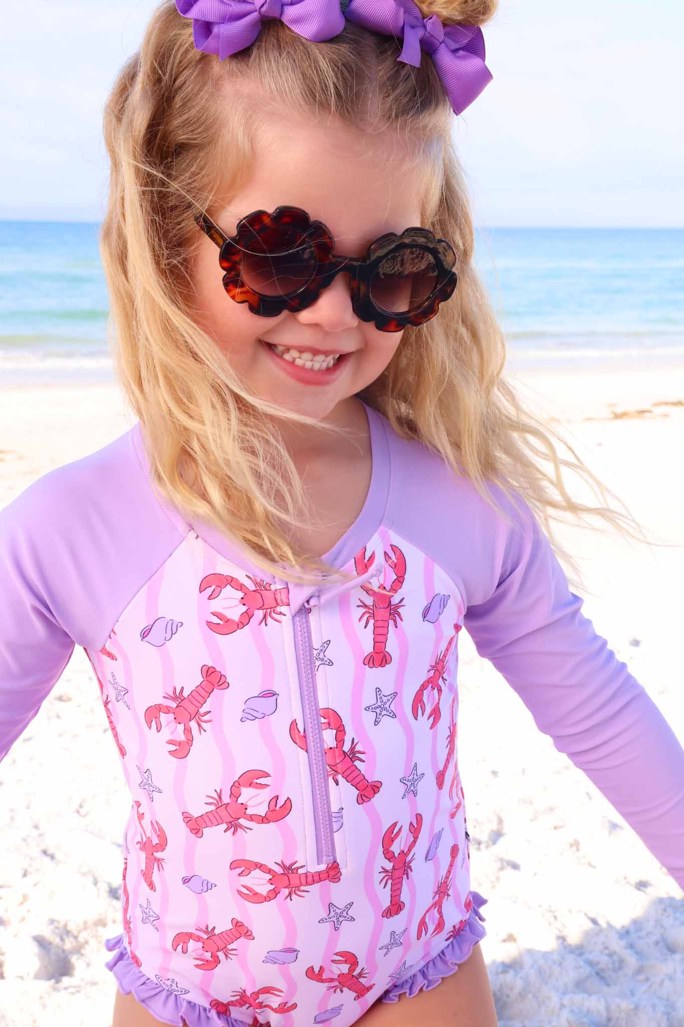 Long Sleeve Rash Guard with Front Zipper | Pinch Me Pink