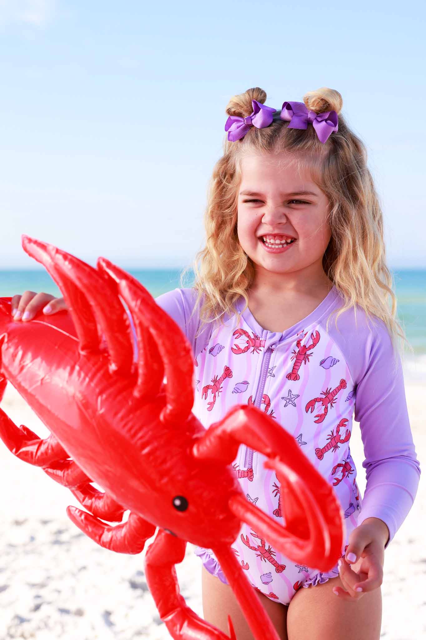 Long Sleeve Rash Guard with Front Zipper | Pinch Me Pink