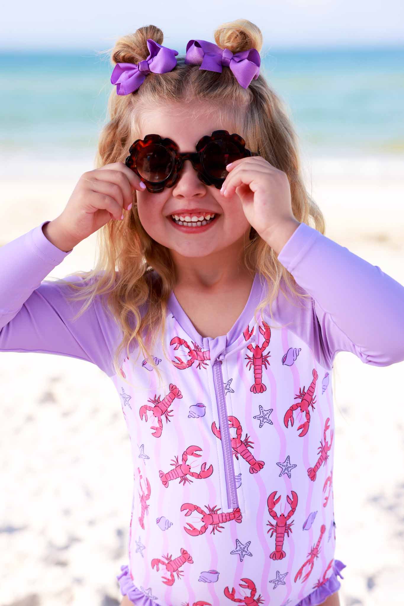 Long Sleeve Rash Guard with Front Zipper | Pinch Me Pink