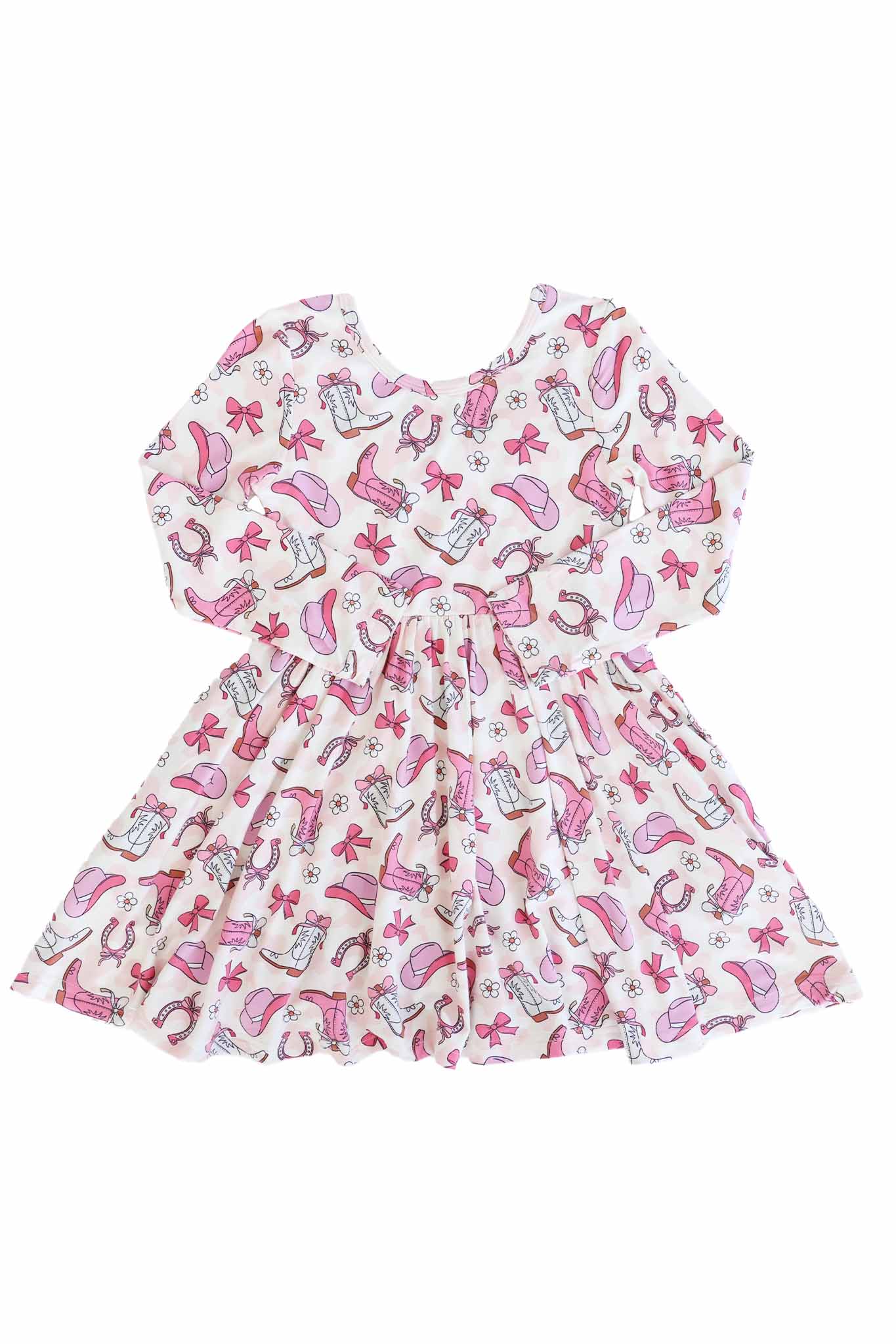 Girls' Long Sleeve Twirl Dress | Rodeo Dreams Pink
