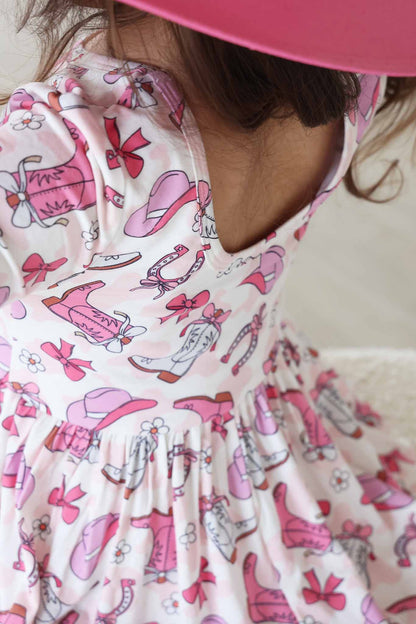 Girls' Long Sleeve Twirl Dress | Rodeo Dreams Pink