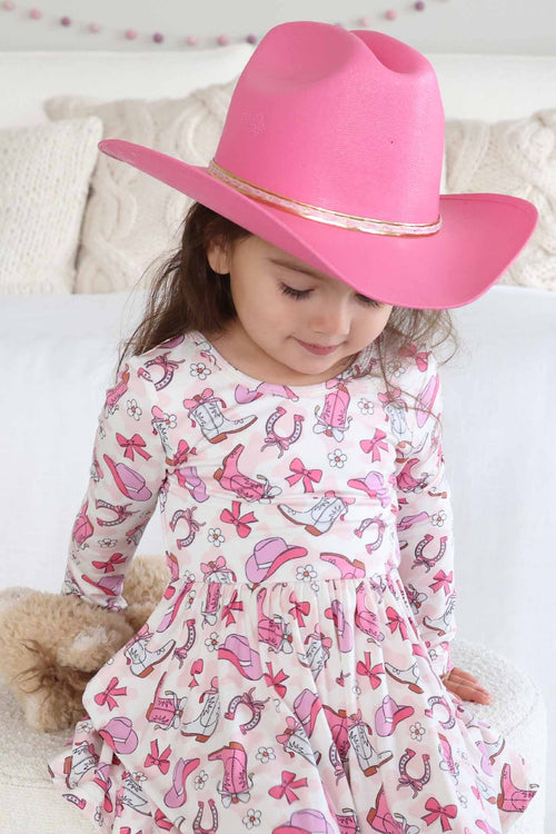 Girls' Long Sleeve Twirl Dress | Rodeo Dreams Pink