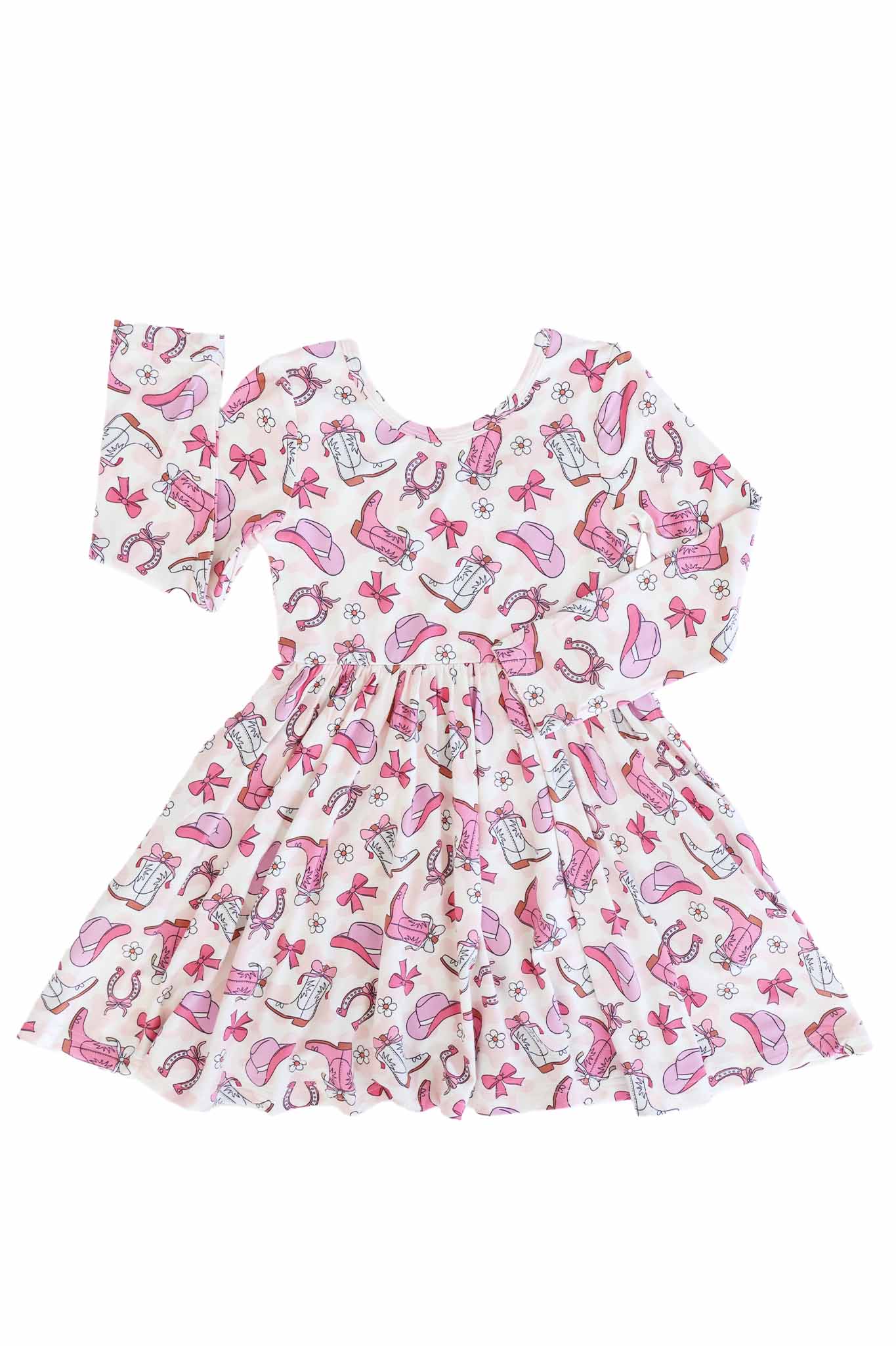 Girls' Long Sleeve Twirl Dress | Rodeo Dreams Pink
