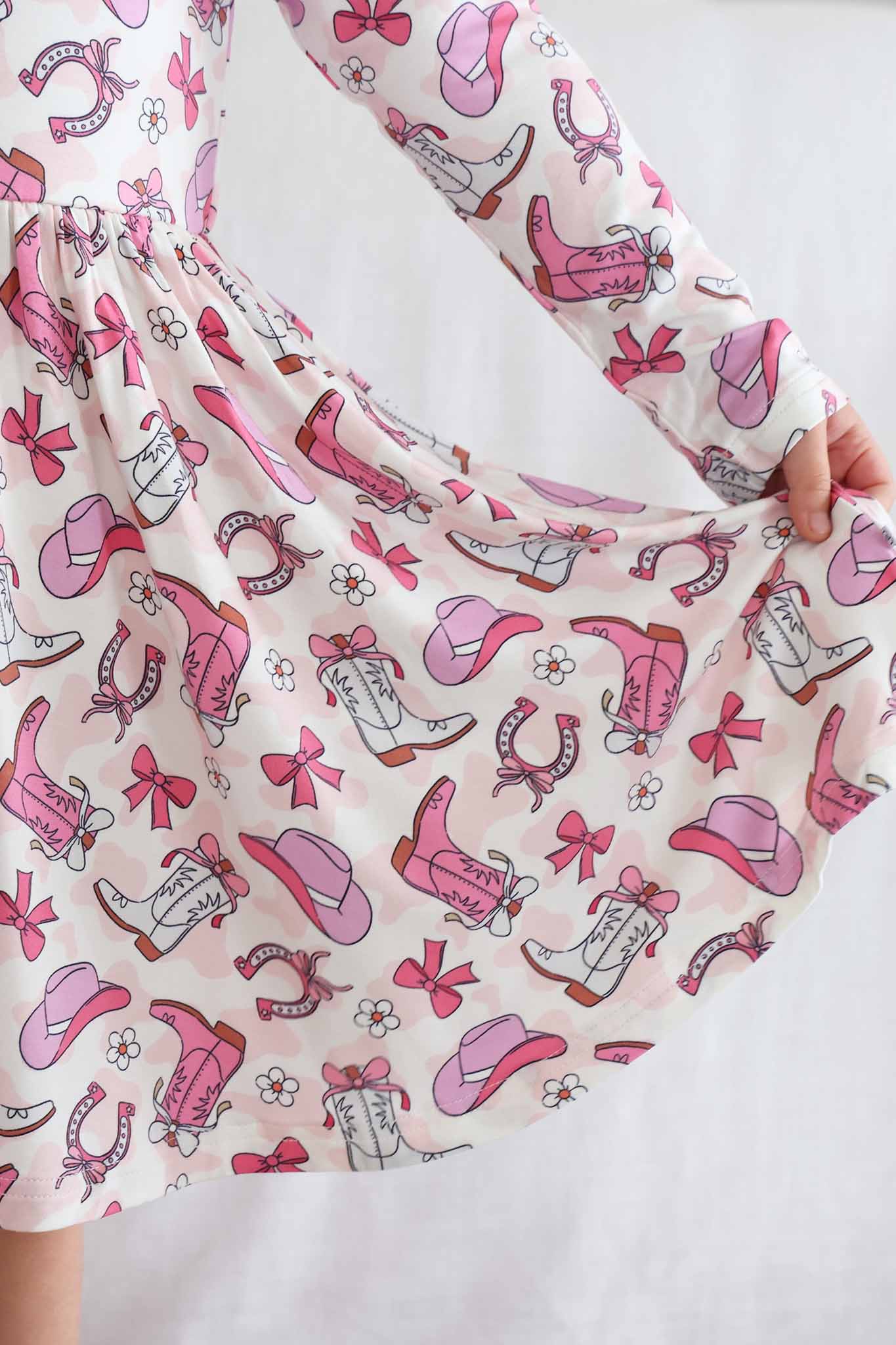 Girls' Long Sleeve Twirl Dress | Rodeo Dreams Pink