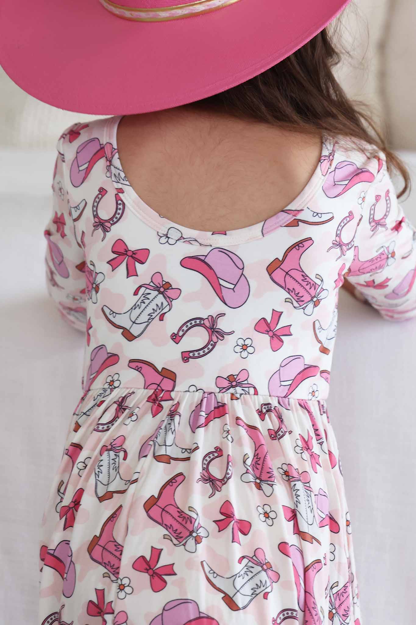 Girls' Long Sleeve Twirl Dress | Rodeo Dreams Pink