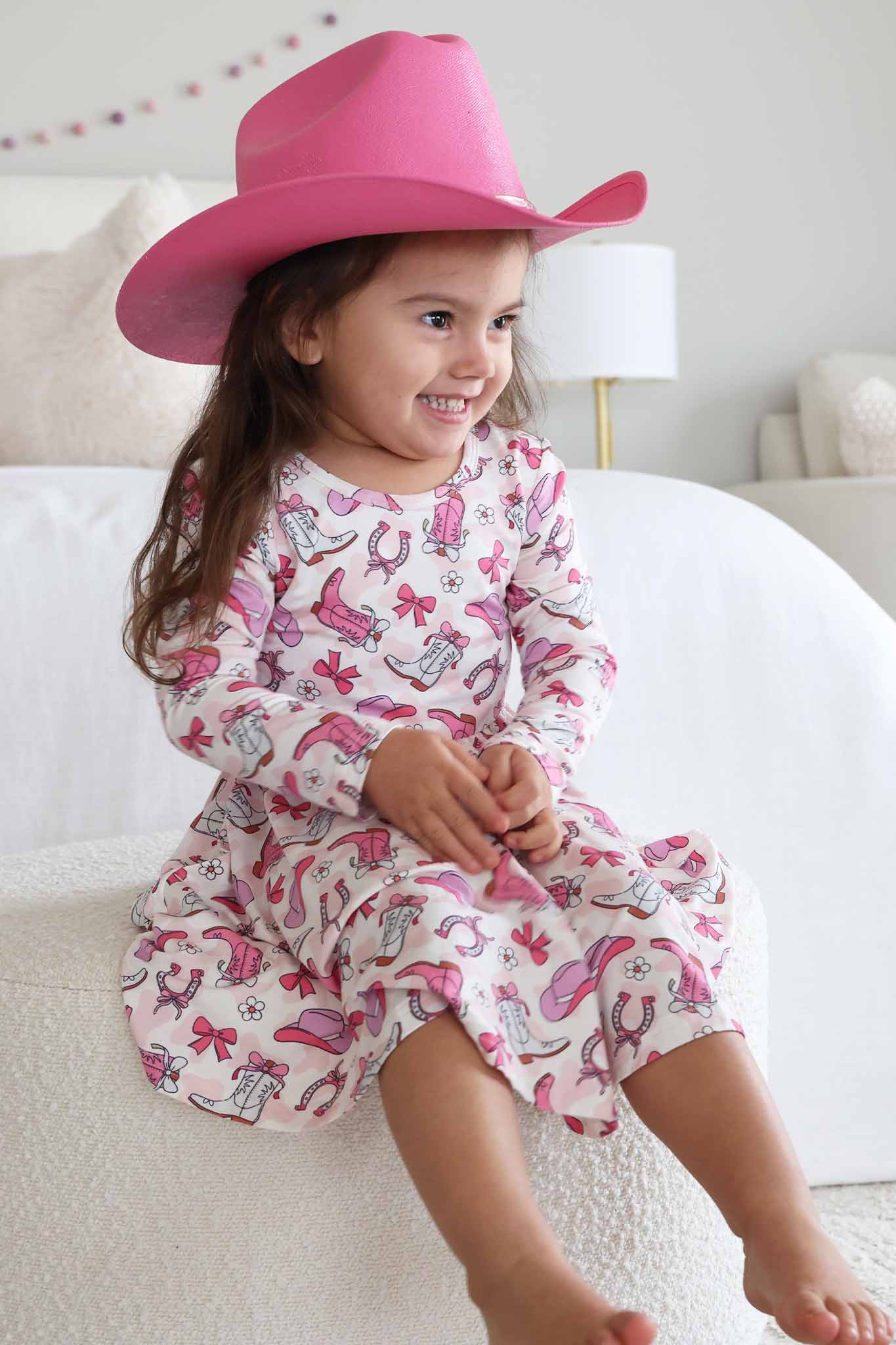 Girls' Long Sleeve Twirl Dress | Rodeo Dreams Pink