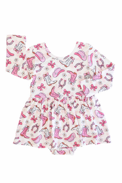 Long Sleeve Twirl Bodysuit | Rodeo Dreams Pink