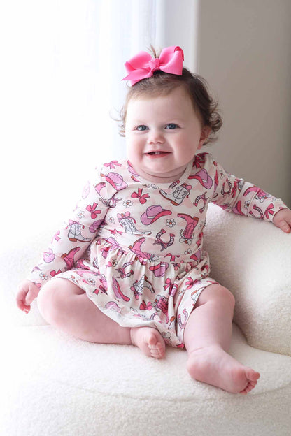 Long Sleeve Twirl Bodysuit | Rodeo Dreams Pink