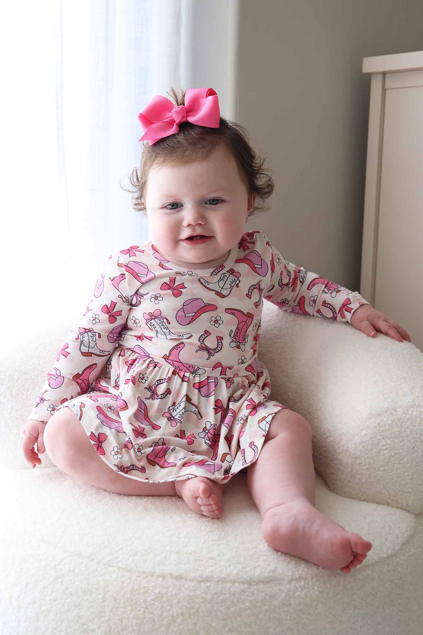 Long Sleeve Twirl Bodysuit | Rodeo Dreams Pink