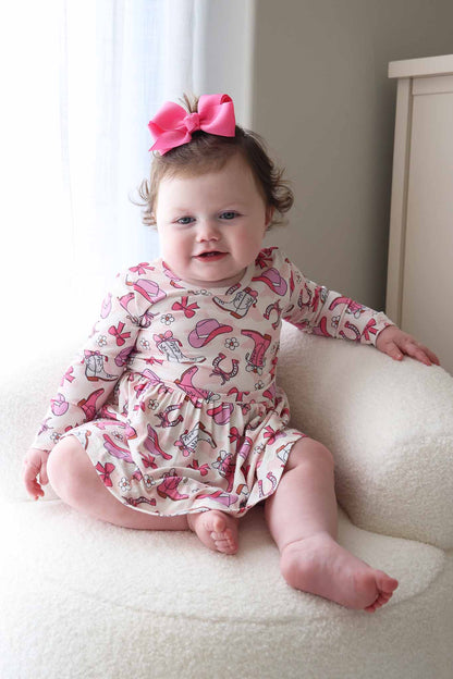 Long Sleeve Twirl Bodysuit | Rodeo Dreams Pink