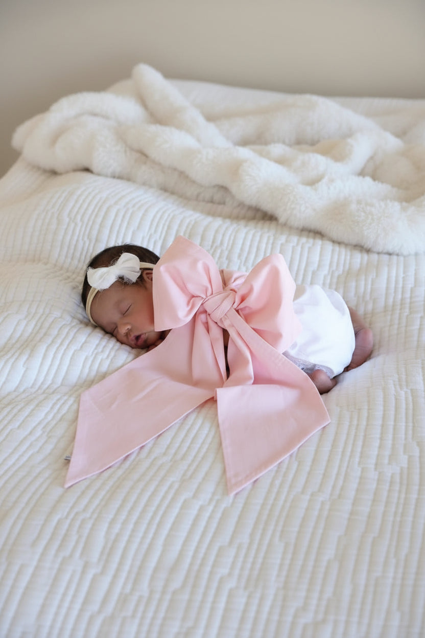 Personalized Newborn Bow Sash | Sweet Pink