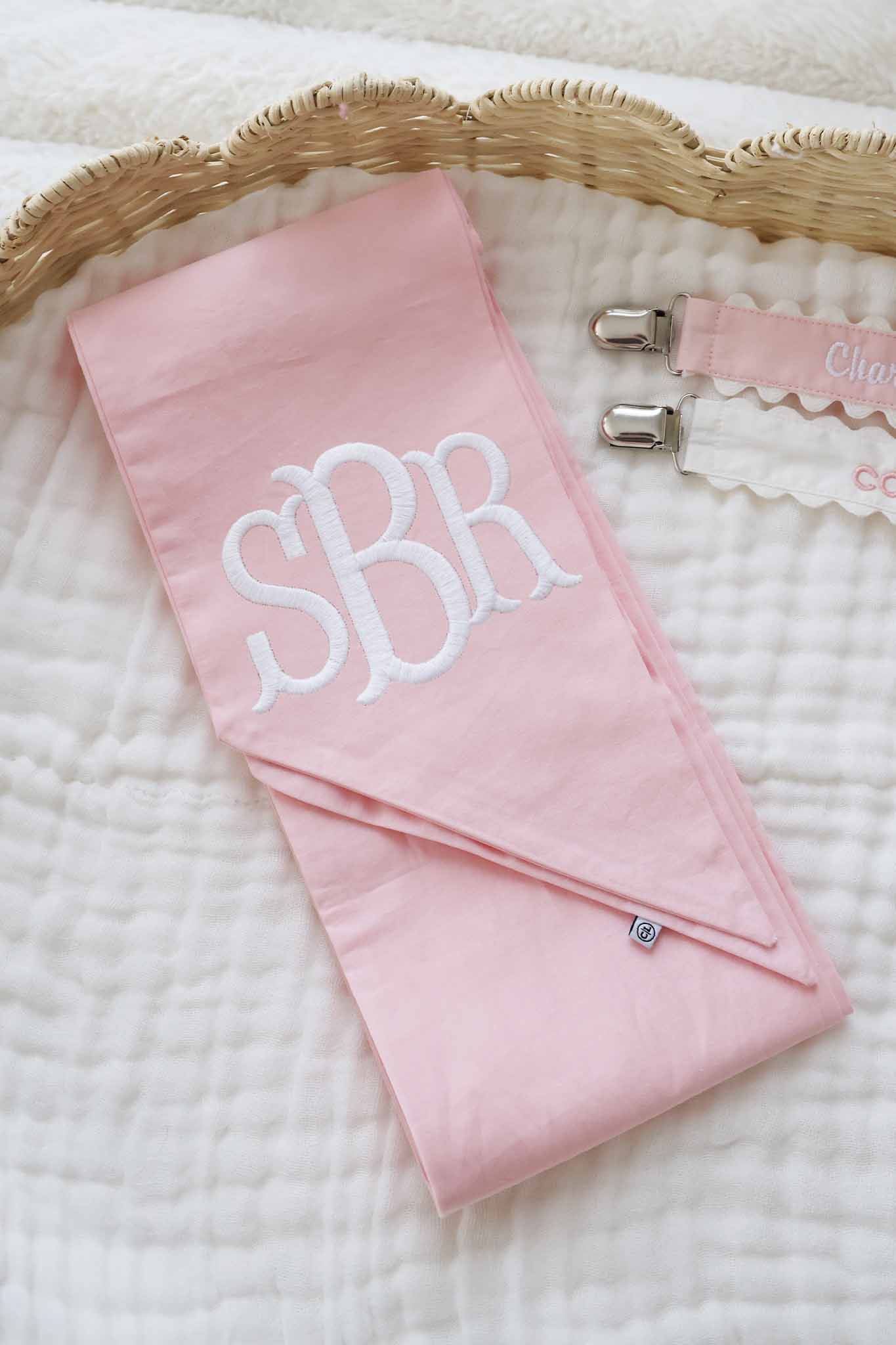 Personalized Newborn Bow Sash | Sweet Pink