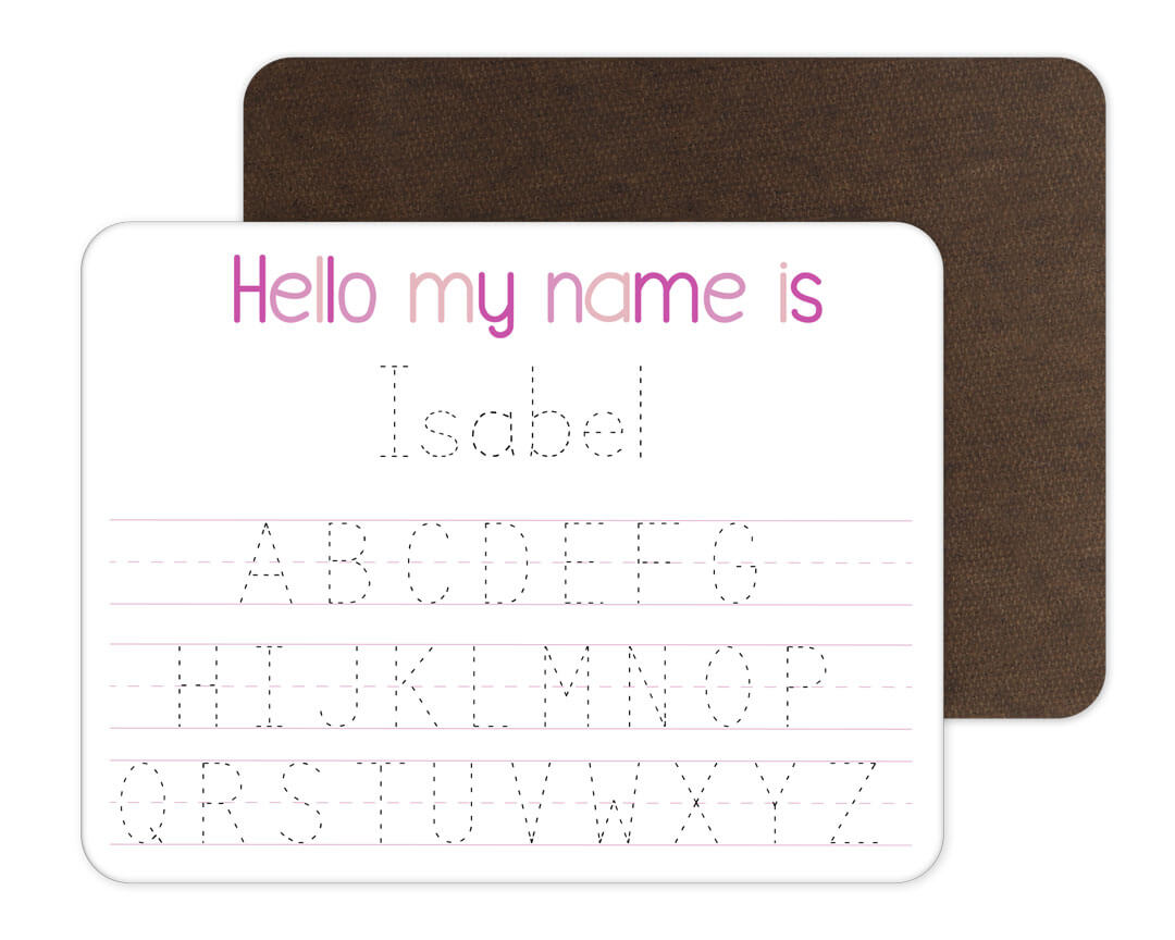 Kids Personalized Whiteboard | Pink Alphabet