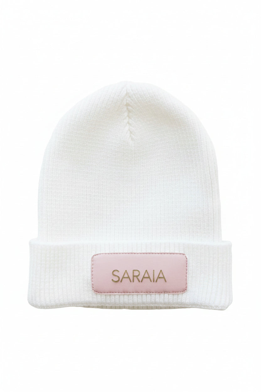Personalized Leather Patch Beanie | All Colors