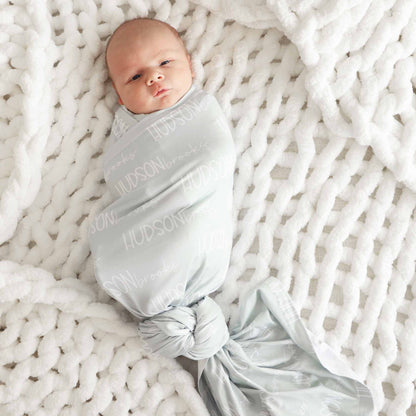 Personalized Baby Name Swaddle Blanket Font Duo | Pastel Cutie