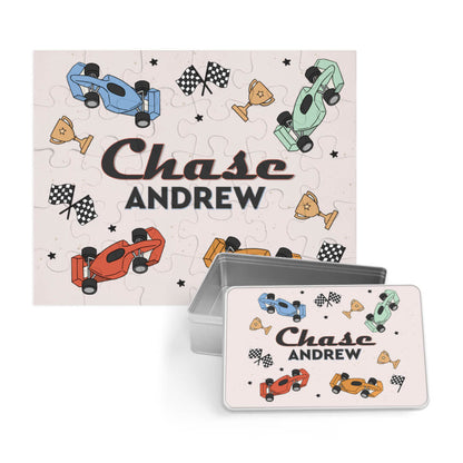 Kids Personalized 30 Piece Puzzle | Pit Crew