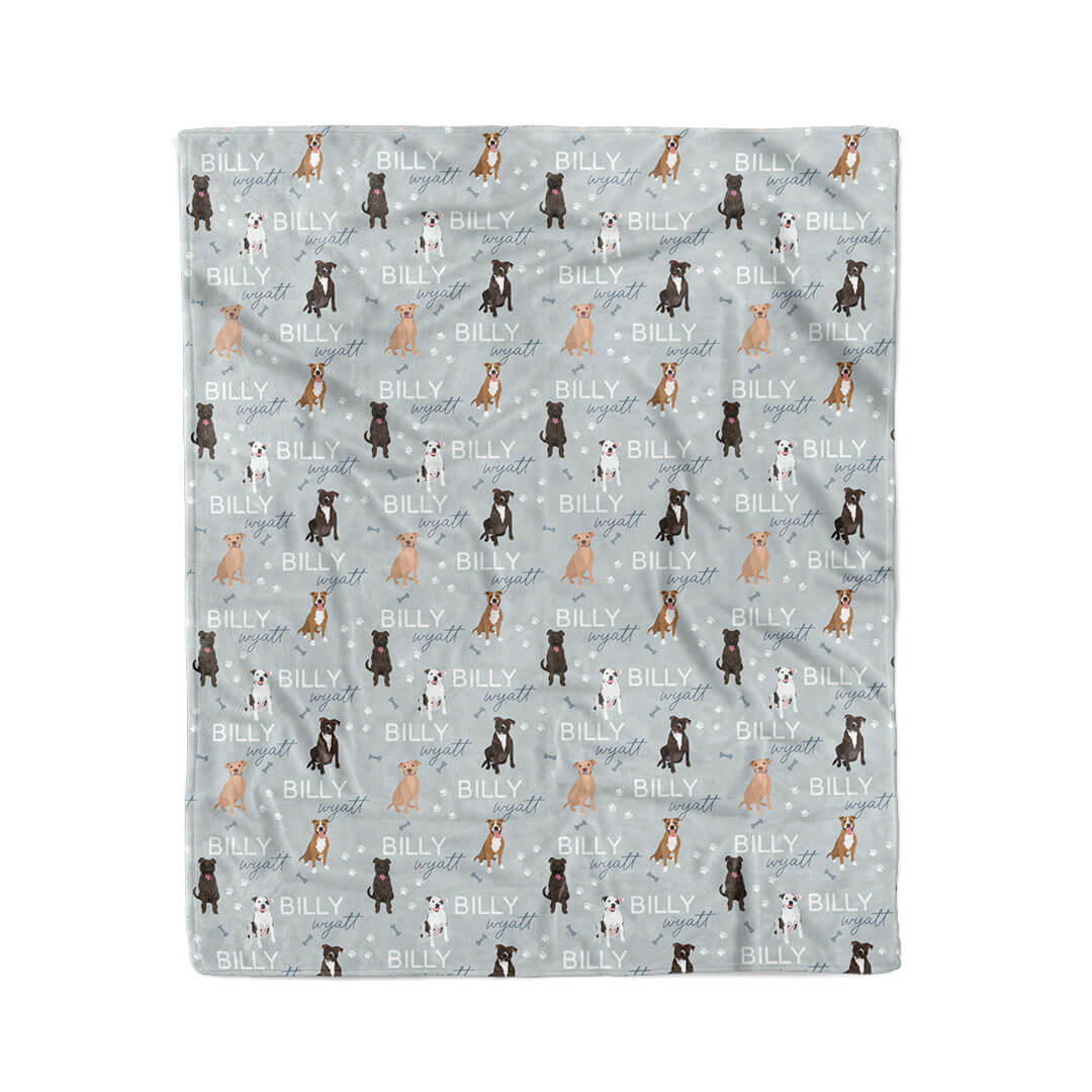 Personalized Kids Blanket | Pit Bull