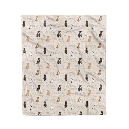 Personalized Kids Blanket | Pit Bull