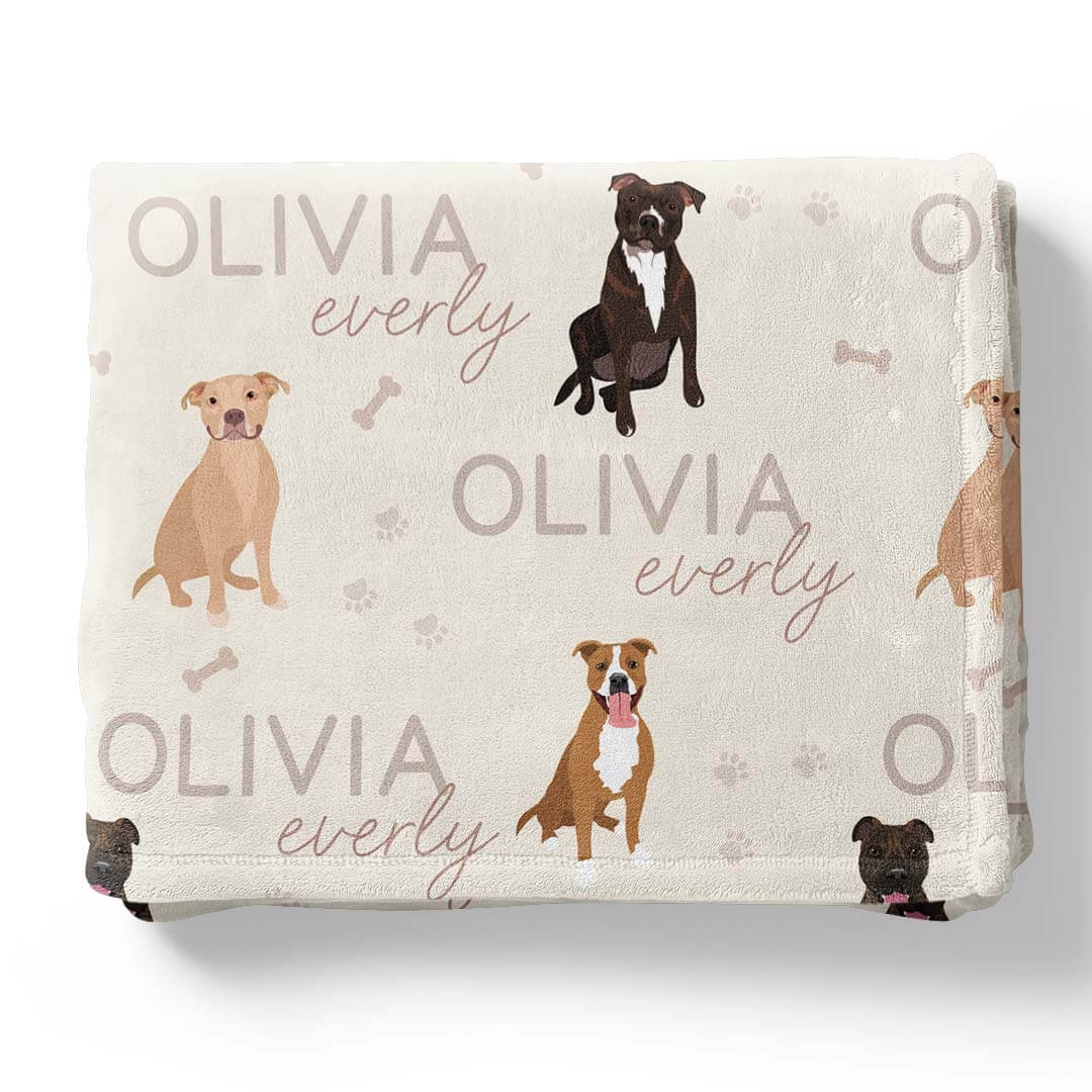 Personalized Kids Blanket | Pit Bull