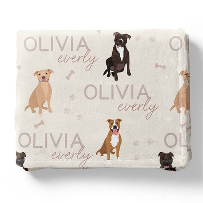 Personalized Kids Blanket | Pit Bull