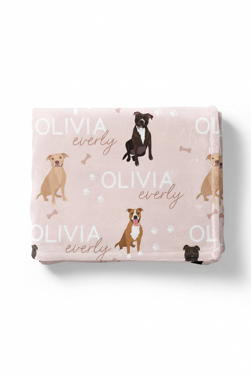 Personalized Kids Blanket | Pit Bull