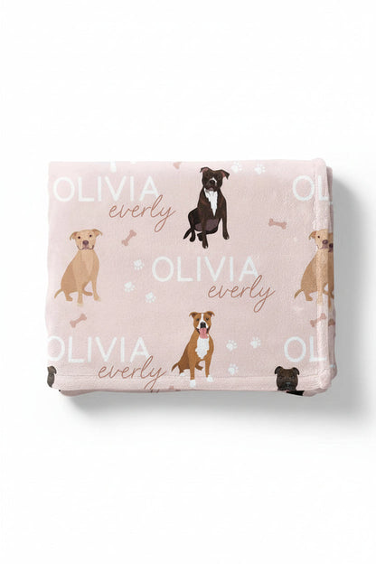 Personalized Kids Blanket | Pit Bull