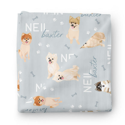 Personalized Baby Name Swaddle Blanket | Dog Breeds