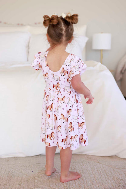 Girls' Ruffle Twirl Dress | Pony Club Pink