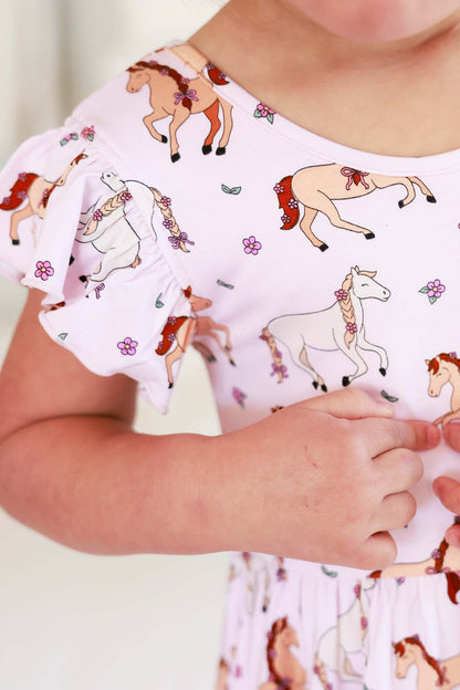Girls' Ruffle Twirl Dress | Pony Club Pink