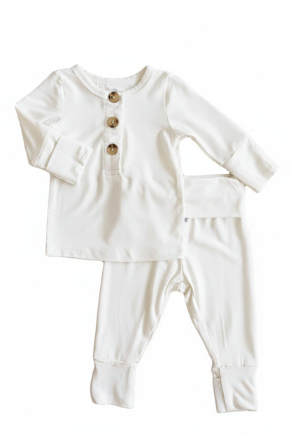 2pc Bamboo Button Top & Bottom | Powder