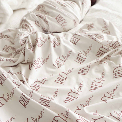 Personalized Baby Name Swaddle Blanket Font Duo | Pastel Cutie