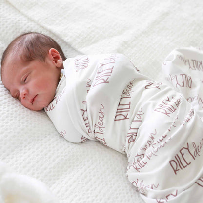Personalized Baby Name Swaddle Blanket Font Duo | Pastel Cutie